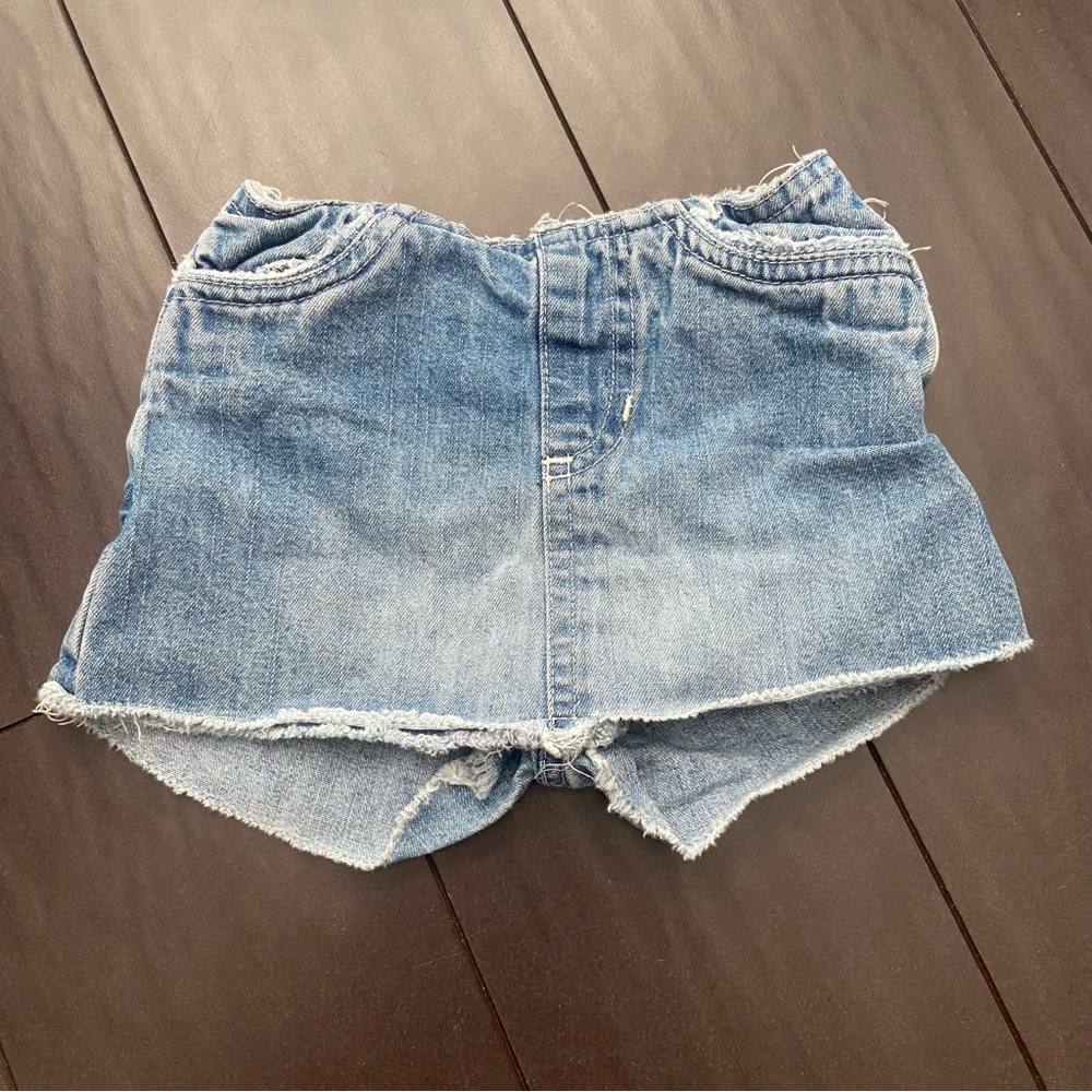 Old Navy baby girl jean skort set size 12-18M EUC